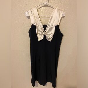 Black Sweetheart Pencil Dress with Large Satin Bow